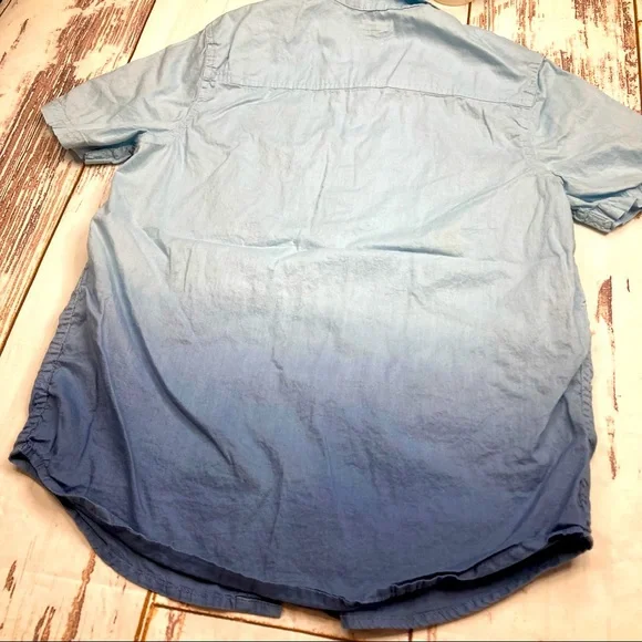 Arizona Jean Button Down Shirt Ombré Short Sleeve Collared Sz 14/16 - Picture 5 of 7